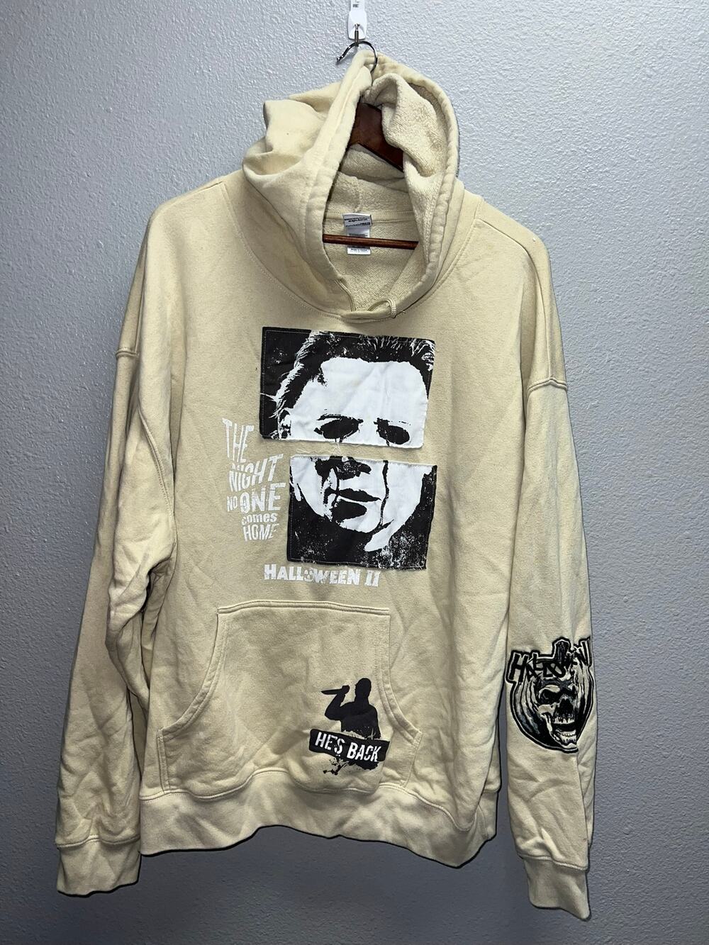 Halloween Movie Hoodie Halloween 2 II Nightmare Brown Cream Pullover XL